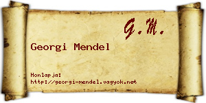 Georgi Mendel névjegykártya